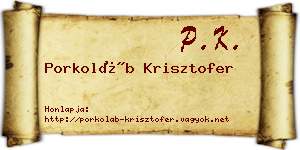 Porkoláb Krisztofer névjegykártya
