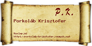Porkoláb Krisztofer névjegykártya