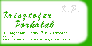 krisztofer porkolab business card